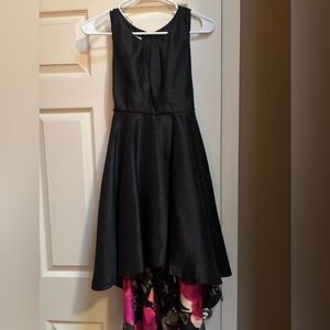 Strapless black + pink dress